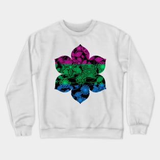 Flight Over Flowers of Fantasy - Polysexual Pride Flag Crewneck Sweatshirt